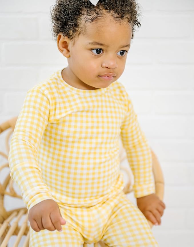 moimoln Cotton Modal Baby Toddler Pajamas Check Solid Leopard 6M-8Y - Image 6