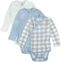 HonestBaby Baby 3-pack Long Sleeve Side-snap Kimono Bodysuits Organic Cotton by HonestBaby