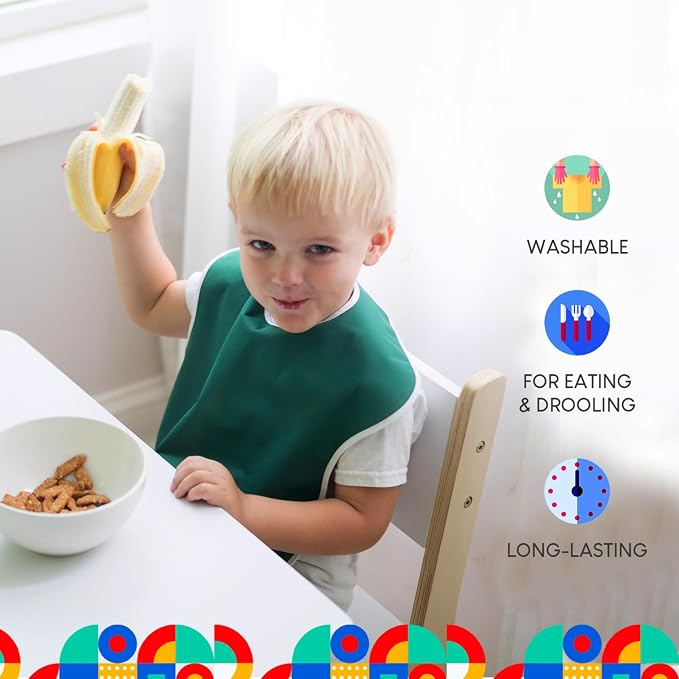 Large Waterproof Baby Bibs for 1-4 years old – Lightweight, Soft & Durable Bibs - Image 7
