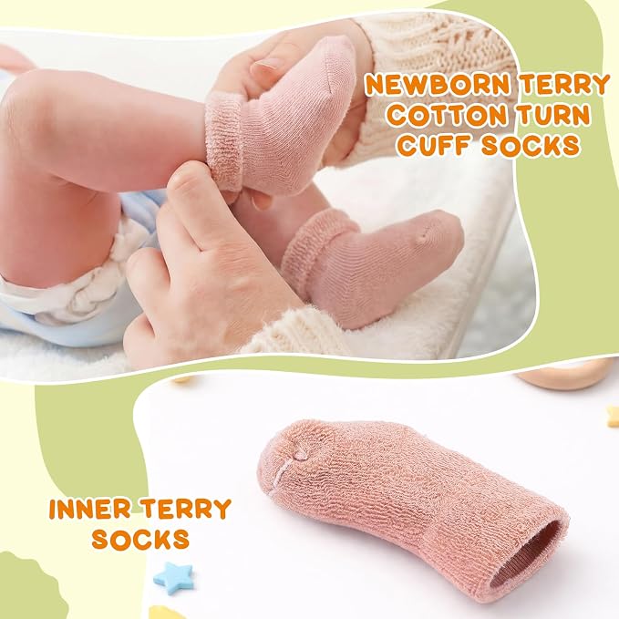 Twistover 10 Pairs Preemie Cotton Turn Cuff Socks - Image 5