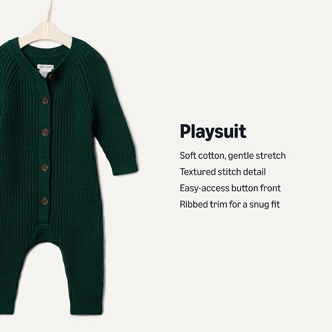 Amazon Essentials x Sofia Grainge Unisex Babies' Cotton Knit Playsuit - Image 3