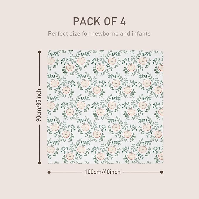 GLLQUEN BABY Muslin Swaddle Blankets 4Pk Receiving Blanket Large 35" x 40" | - Image 5