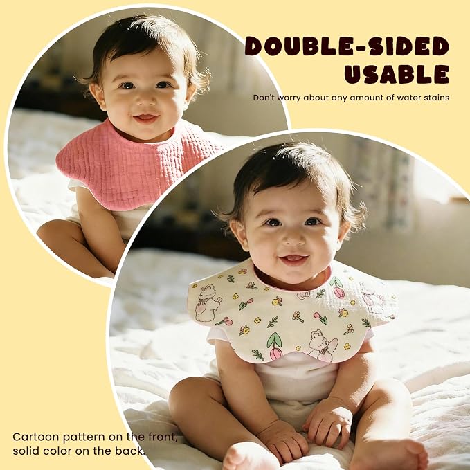 Organic Cotton Muslin Baby Bibs - Image 5
