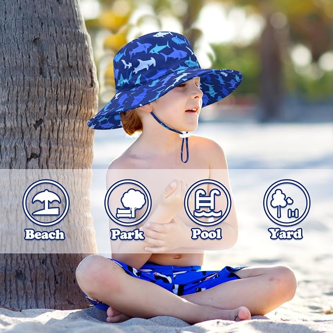 Sarfel Baby Sun Hat Summer Baby Boy Hats UPF 50+ Sun Protection Toddler Hat - Image 3