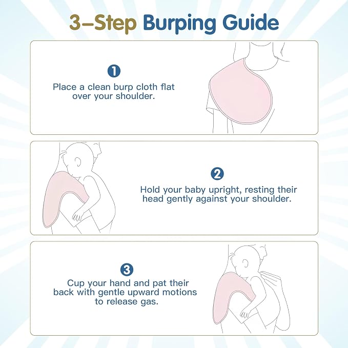 Baby Burp Cloths Muslin Large 22'' by 12'' Burping Cloths - Image 3