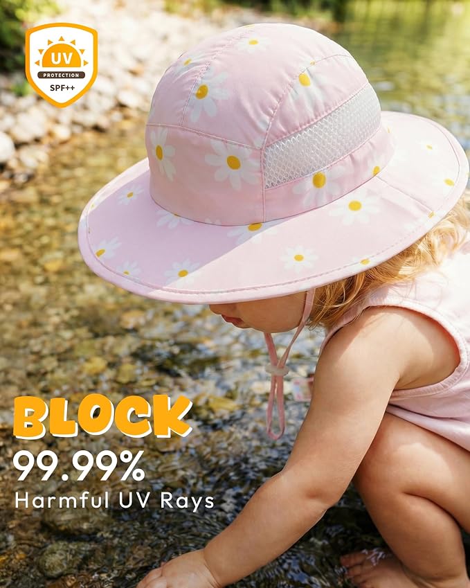 HONGTEYA 2 Pack Baby Sun Hat Infant Toddler Boys Girls Sun Protection Bucket - Image 3