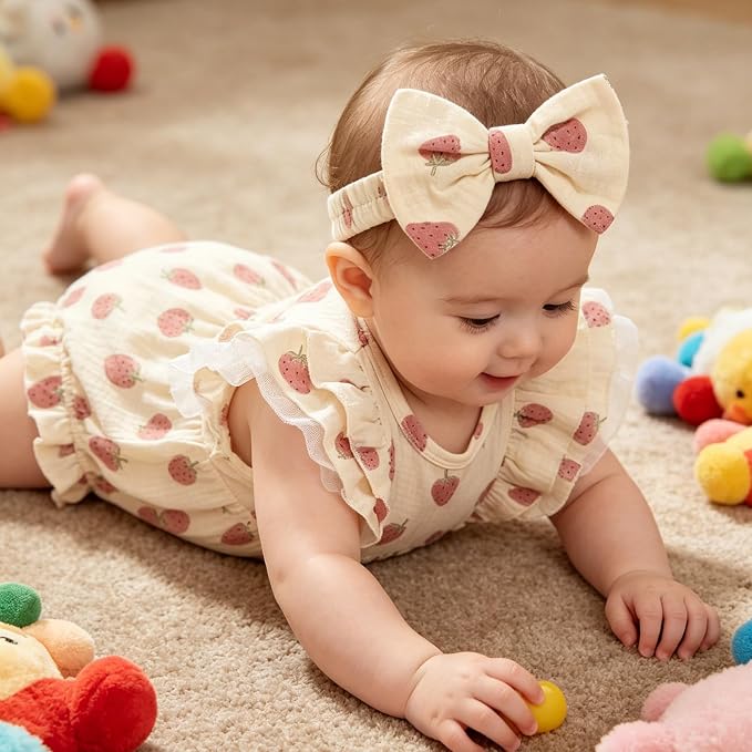 TITKKOP Ruffle Bubble Romper for Baby Girl | One-Piece Shorts Jumpsuit | Summer - Image 4