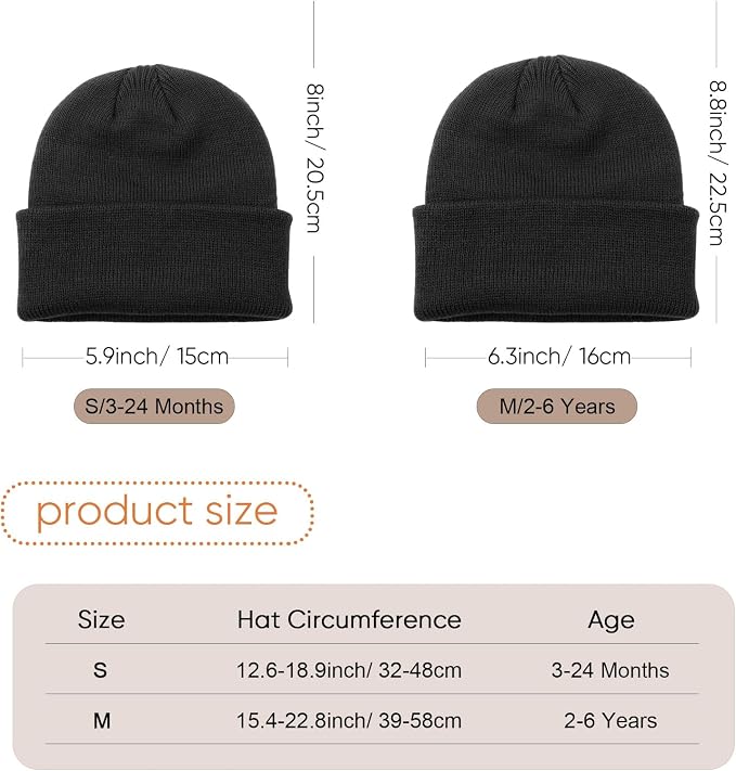 DRESHOW BQUBO 3 Pack Baby Beanies Toddler Kids Winter Hats Soft Knit Hat - Image 7