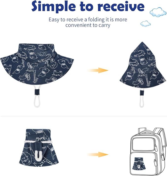 Komorebi Toddler Sun Hat UPF 50+ Kids Beach Bucket Hats Boys Girls 0-8Y | Cute - Image 6