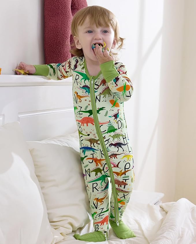 babee Reshinee Bamboo Viscose Baby Footie Pajama, Zipper Sleeper Boys Girls | - Image 4