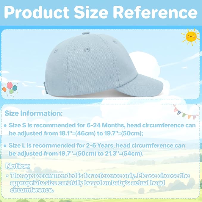 qikqik Baby Baseball Cap Toddler Baseball Hat Baby Ball Cap Toddler Hats - Image 6