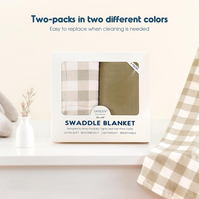 2 Pack Newborn Swaddle Blanket, Ultra Soft Stretchy Jersey Knit Extra Large - Image 8