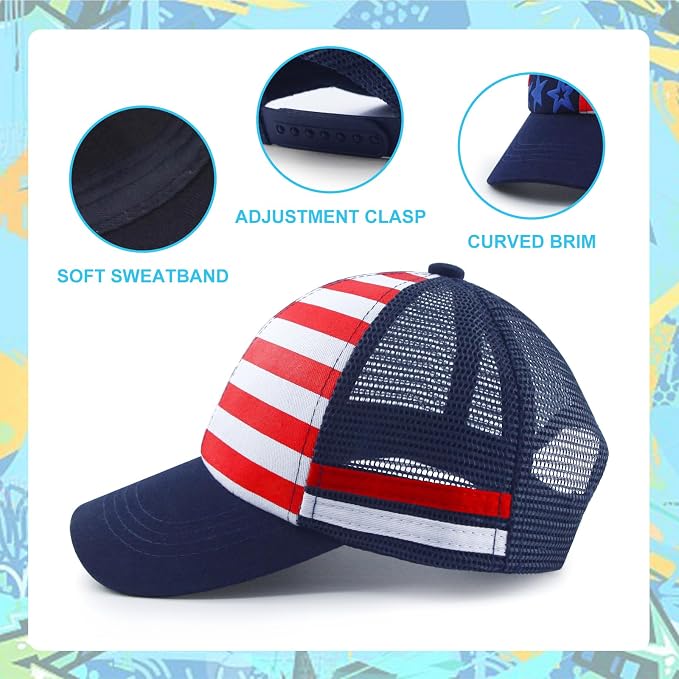 Mesh Toddler Baseball Cap, Adjustable Breathable Sun Hat - Image 2