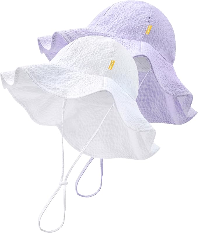 HONGTEYA Baby Sun Hat Wide Brim Adjustable Toddler Beach Bucket Hat | Soft by HONGTEYA