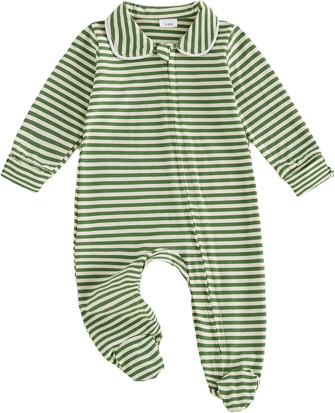 Seyurigaoka Newborn Baby Boy Girl Romper Long Sleeve Zipper Jumpsuit by SEYURIGAOKA