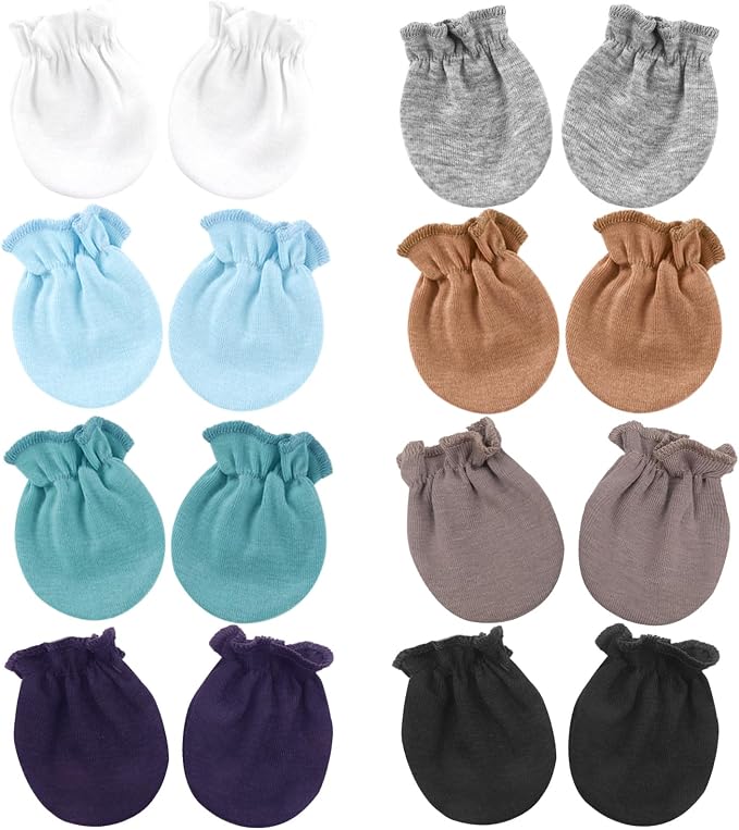 AQOKKA Newborn Baby Mittens No Scratch Cotton Elastic Wrist Gloves Infant by AQOKKA