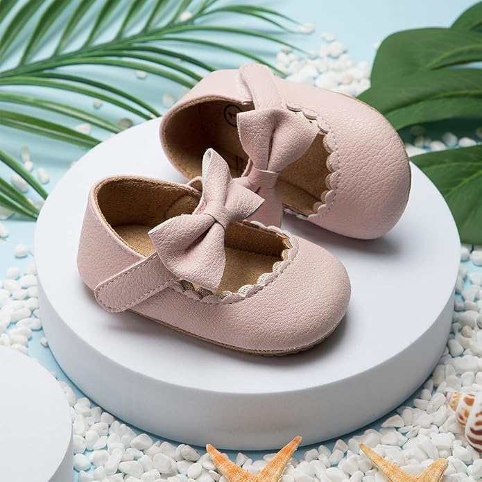 Meckior Infant Baby Girls Soft Sole Bowknot Princess Wedding Dress Mary Jane - Image 6