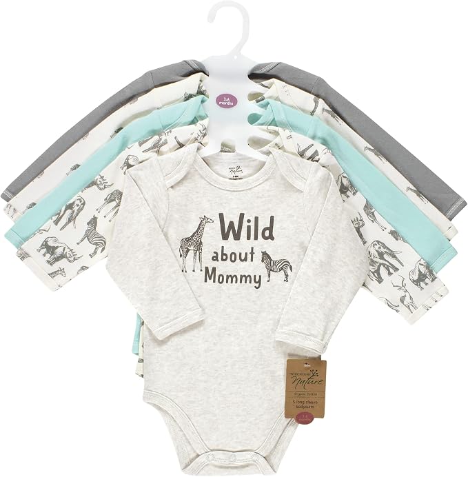 Touched by Nature Unisex Baby Organic Cotton Long-Sleeve Bodysuits - Image 2
