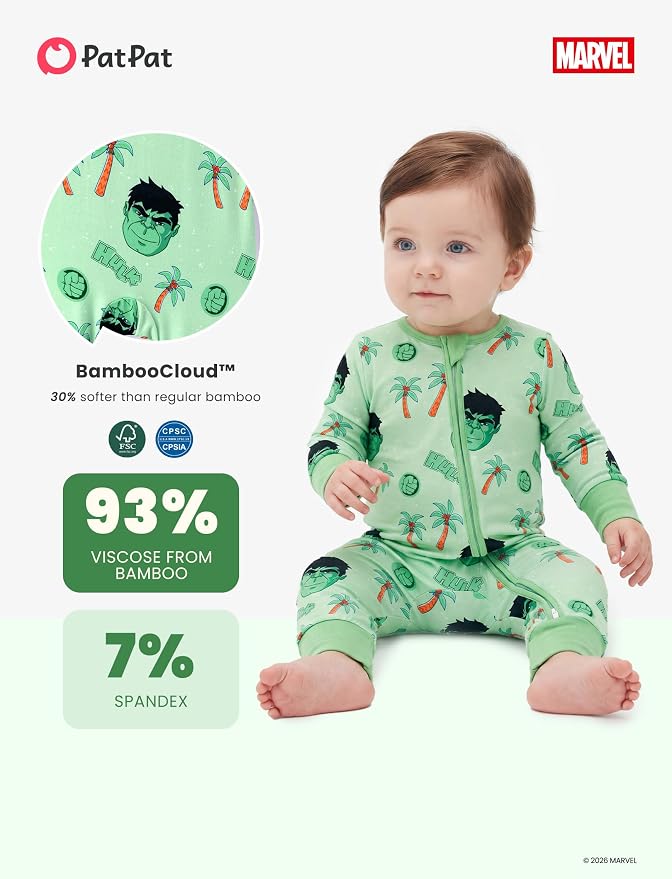 Disney Baby Viscose Made from Bamboo 2-Way Zipper Footie Outfit NB to Inf - Image 5