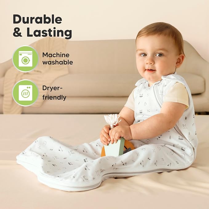 2-Pack Organic Baby Sleep Sacks, 100% Cotton 0.5TOG - Image 8