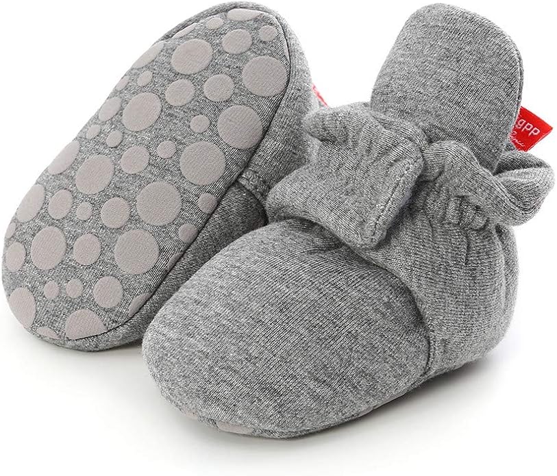 Infant Baby Boys Girls Cozy Fleece Booties Stay on Slippers Non Slip Soft by Bellocasa