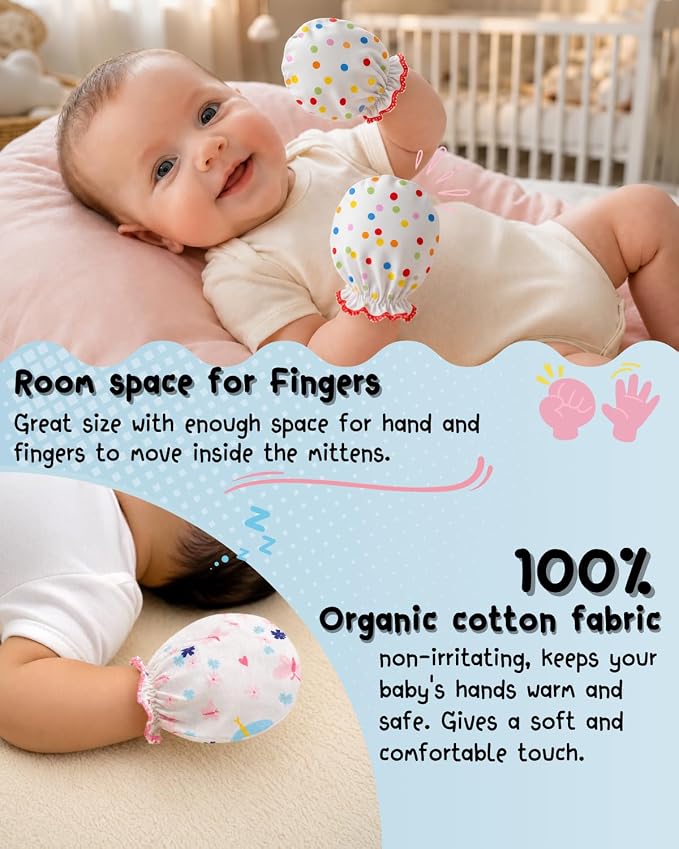 Baby Mittens No Scratch, Newborn Gloves 0-6M, Registry Essential - Image 4