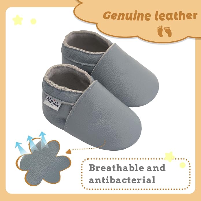 Mejale Baby Infant Toddler Shoes Slip-on Soft Sole Leather Moccasins Pre-Walkers - Image 2