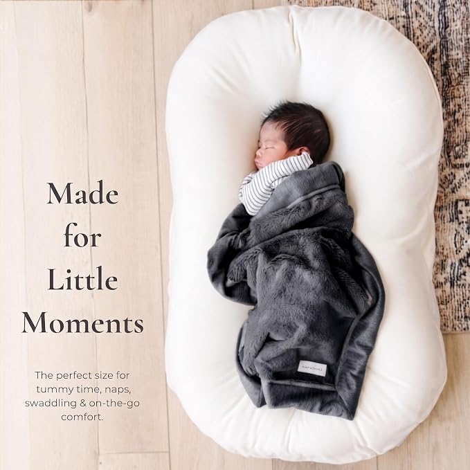 Saranoni Security Blanket Soft Infant Baby Blanket Charcoal Mini 15x20 | Luxury - Image 4