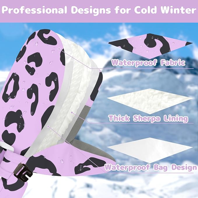 Olreco Baby Toddler Mittens Waterproof Infant Baby Winter Mittens Toddler Snow - Image 3