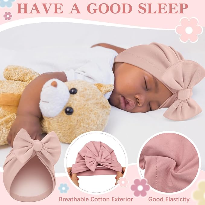6 Pcs Newborn Satin Bonnet for Infant Months - Image 5