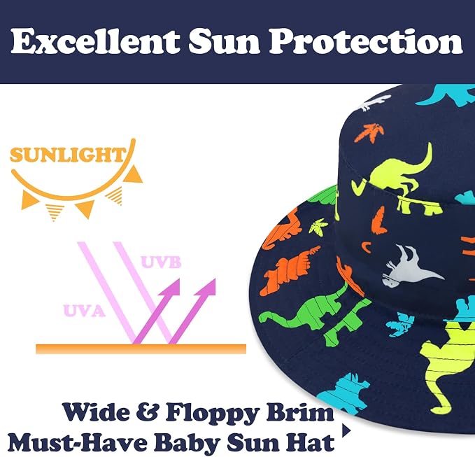 Sarfel Baby Sun Hat Summer Baby Boy Hats UPF 50+ Sun Protection Toddler Hat - Image 5