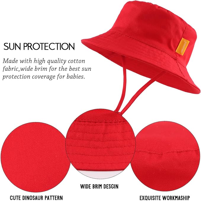 JANGANNSA Cotton Baby Sun Hat Infant Toddler Boys Girls Bucket Hats Summer Sun - Image 4