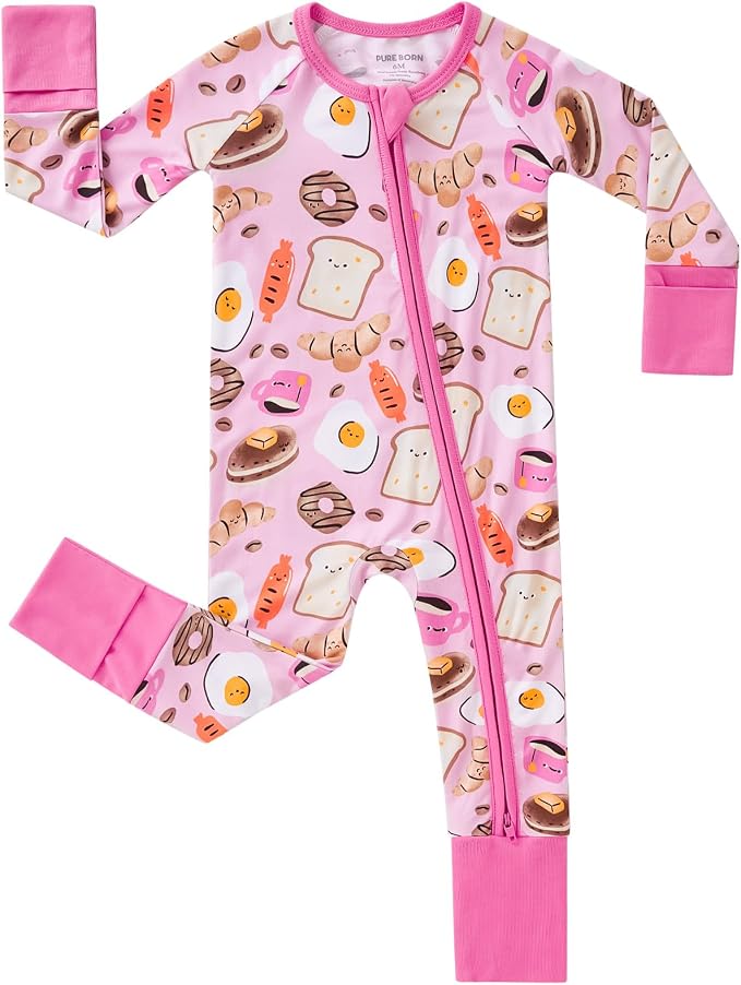 pureborn Baby Sleeper Viscose from Bamboo Zipper Footies 0-24 Months by pureborn