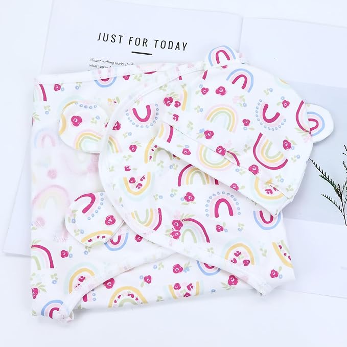 Dizila 2 Sets Adjustable Soft Cotton Blend Newborn Infant Baby Girl Receiving - Image 8