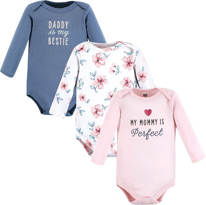 Hudson Baby Baby Girls' Cotton Long-sleeve Bodysuits 3-pack by HudsonBaby