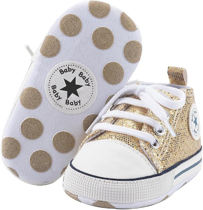 Unisex Baby Girls Boys Canvas High-top Shoes, Newborn Infant Anti-Slip Soft - Image 5