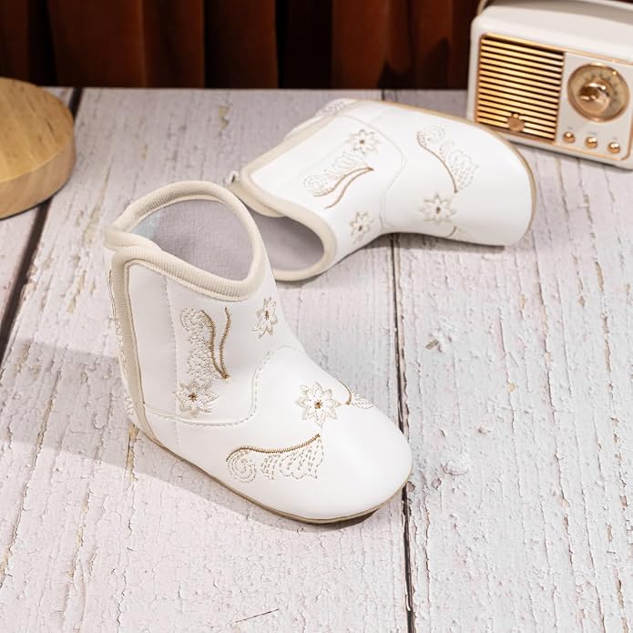 HsdsBebe Baby Boys Girls Western Cowboy Boots Infant Moccasins High Top Booties - Image 5