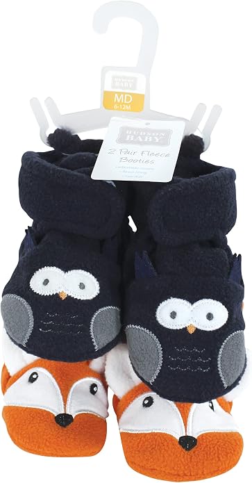 Hudson Baby Baby Animal Fleece Booties 2-pack - Image 2