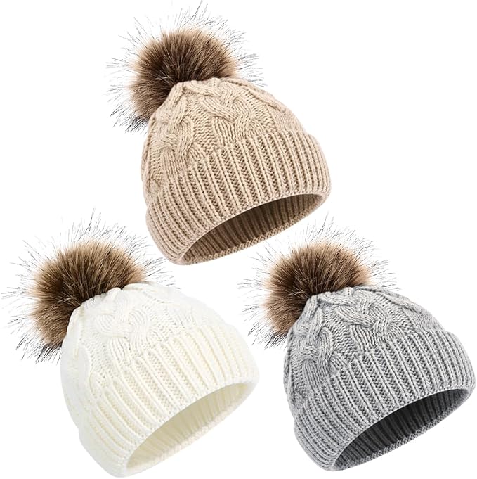 DANMY Baby Beanie Hat, Infant Newborn Toddler Winter Warm Knit Cap by DANMY