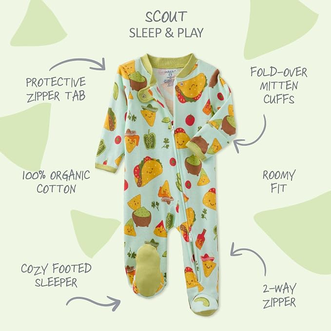 Butterblu Scout Sleep & Play 100% Organic Cotton Footed Zip Front PJs | GOTS - Image 2
