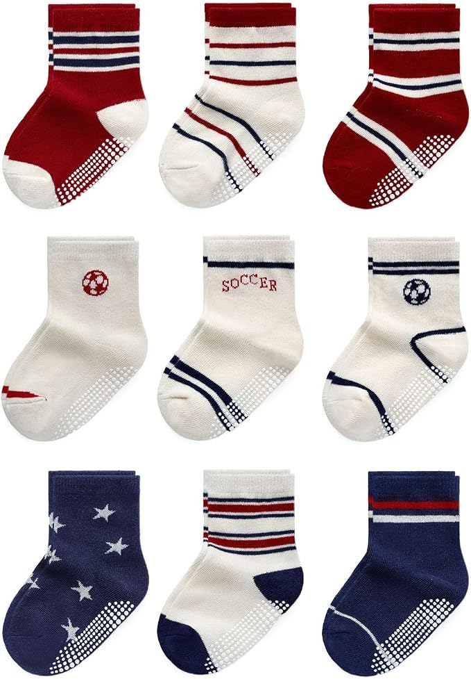 Baby Toddler Essentials Non-Slip Crew Socks by Bearbay