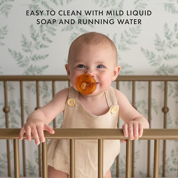 Natursutten Pacifiers 12-18 Months - 1-Pack Original Shield Orthodontic Nipple Natural Rubber Safe & Soft BPA-Free for Breastfeeding Babies - Newborn Pacifiers Made in Italy