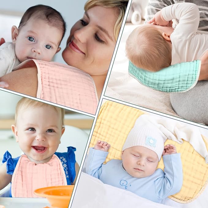 MUKIN Baby Muslin Burp Cloths and Burping Cloth, Soft Absorbent - Image 6