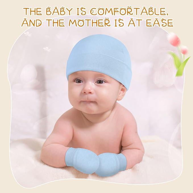 Century Star Cotton Newborn Baby Beanie Hats and Mittens Set Infant Hats - Image 6