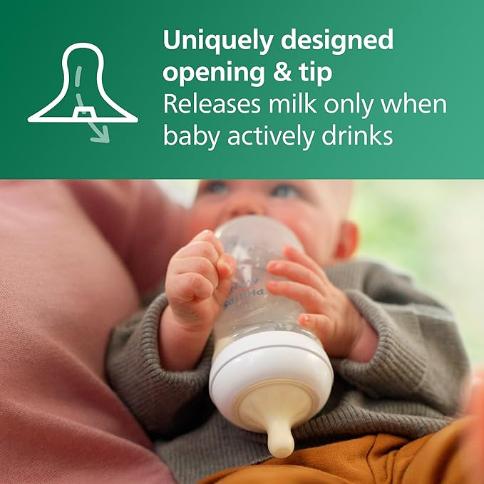 Philips Avent Natural Glass Baby Bottle with Natural Response Nipple (Medium Flow, Flow 3), 8oz, SCY913/01