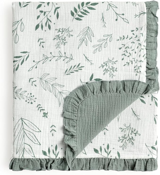 CREVENT 40''X40'' 100% Organic Cotton Muslin Baby Blanket by CREVENT