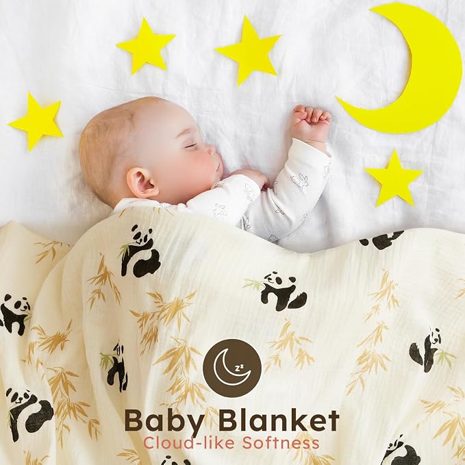 RILIHO 5 Pack Muslin Swaddle Blankets & Baby Burp Cloths, Soft & Breathable - Image 4