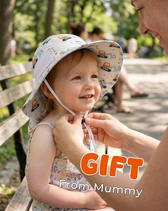 Toddler Baby Sun Hat Kids Summer Beach Essentials Adjustable Beach Hats - Image 6
