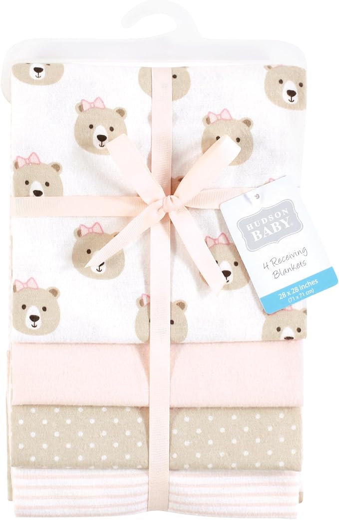 Hudson Baby Unisex Baby Cotton Flannel Receiving Blankets, One Size - Image 2