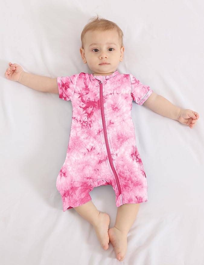 Jimonda Baby Bamboo Viscose Tie Dye Rompers Girl/Boys 3pc Pjs | Premium Soft - Image 5